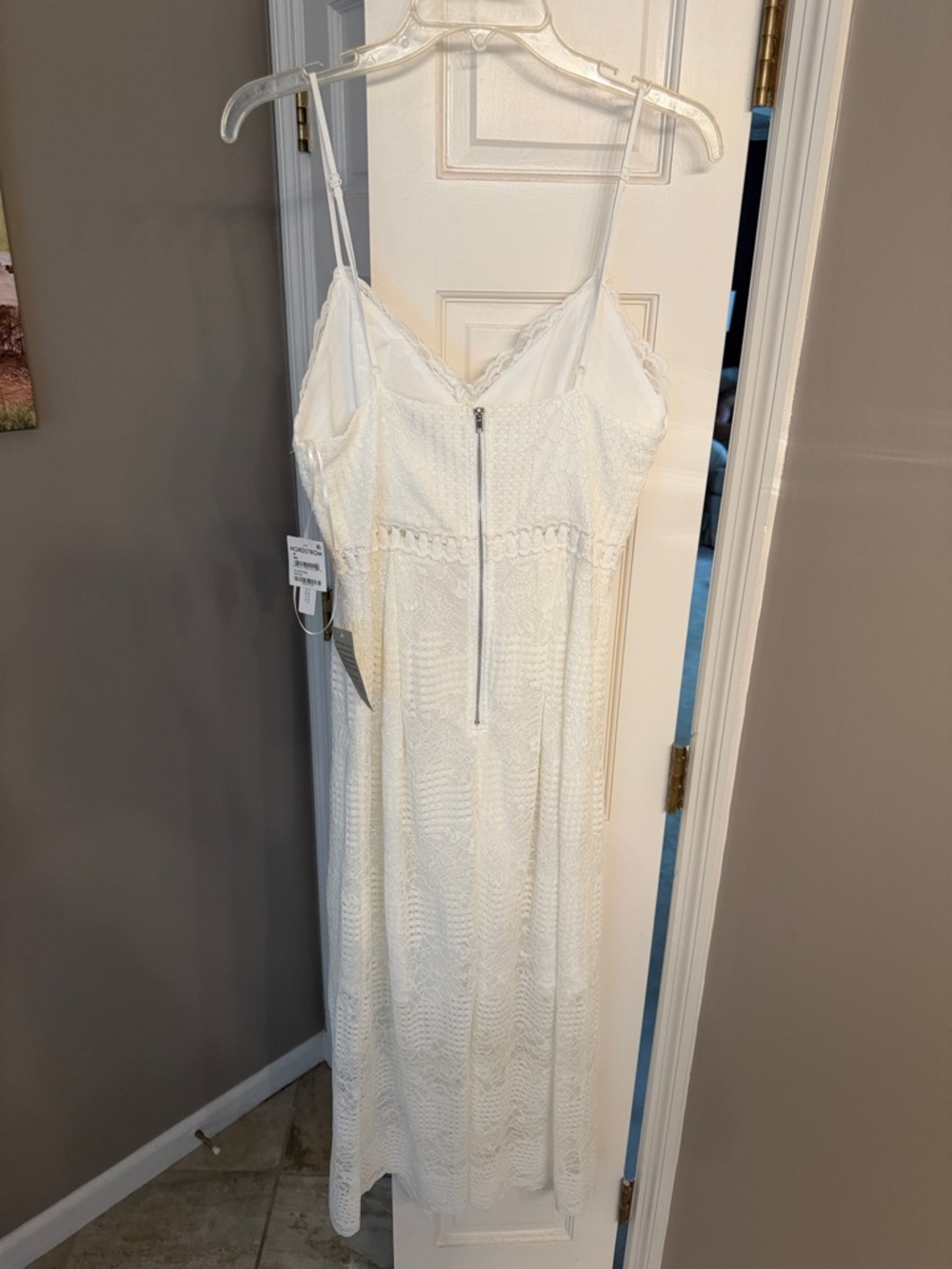 Chelsea28 White Lace Spaghetti-Strap Midi Dress - Picture 8 of 11